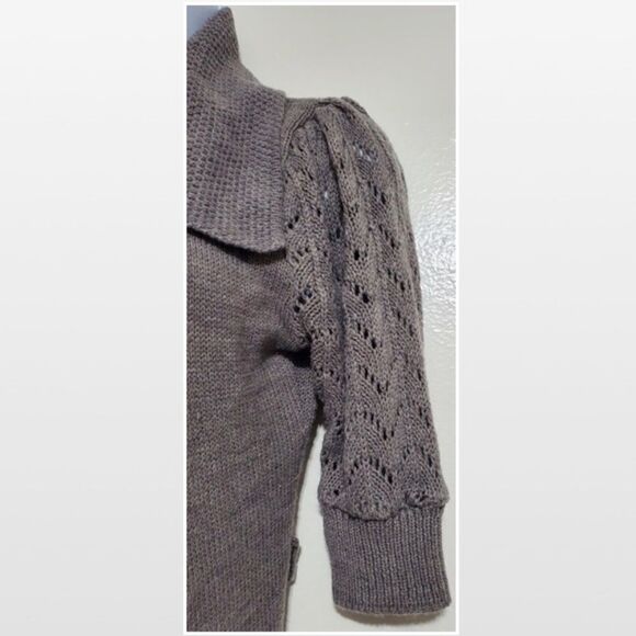 Vtg Wet Seal Cardigan Womens Medium Gray Hi Low Knit Open Tie Front - Picture 5 of 15